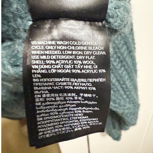 H&M Oversized Boxy Chunky Knit Sweater Dark Turquoise Size XL - Picture 10 of 12